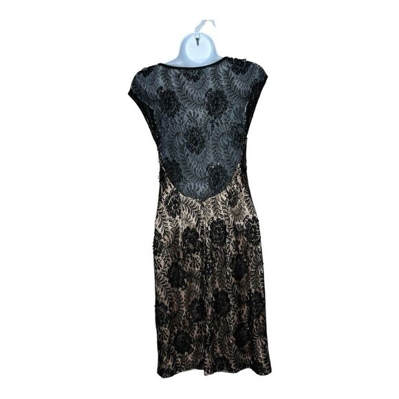 Sue Wong Dress Womens Size 2 Beaded Lace Mesh Overlay Black Whimsigoth - Picture 2 of 16